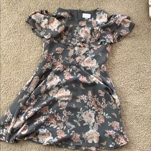 Gray flowers dress
